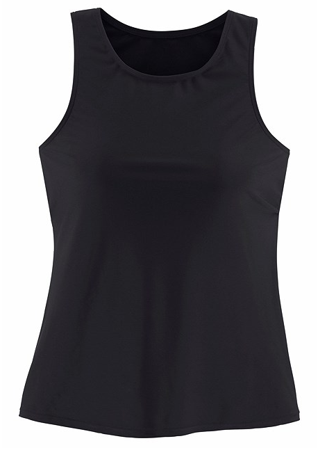 Basic Pure Color Tankini Set Black