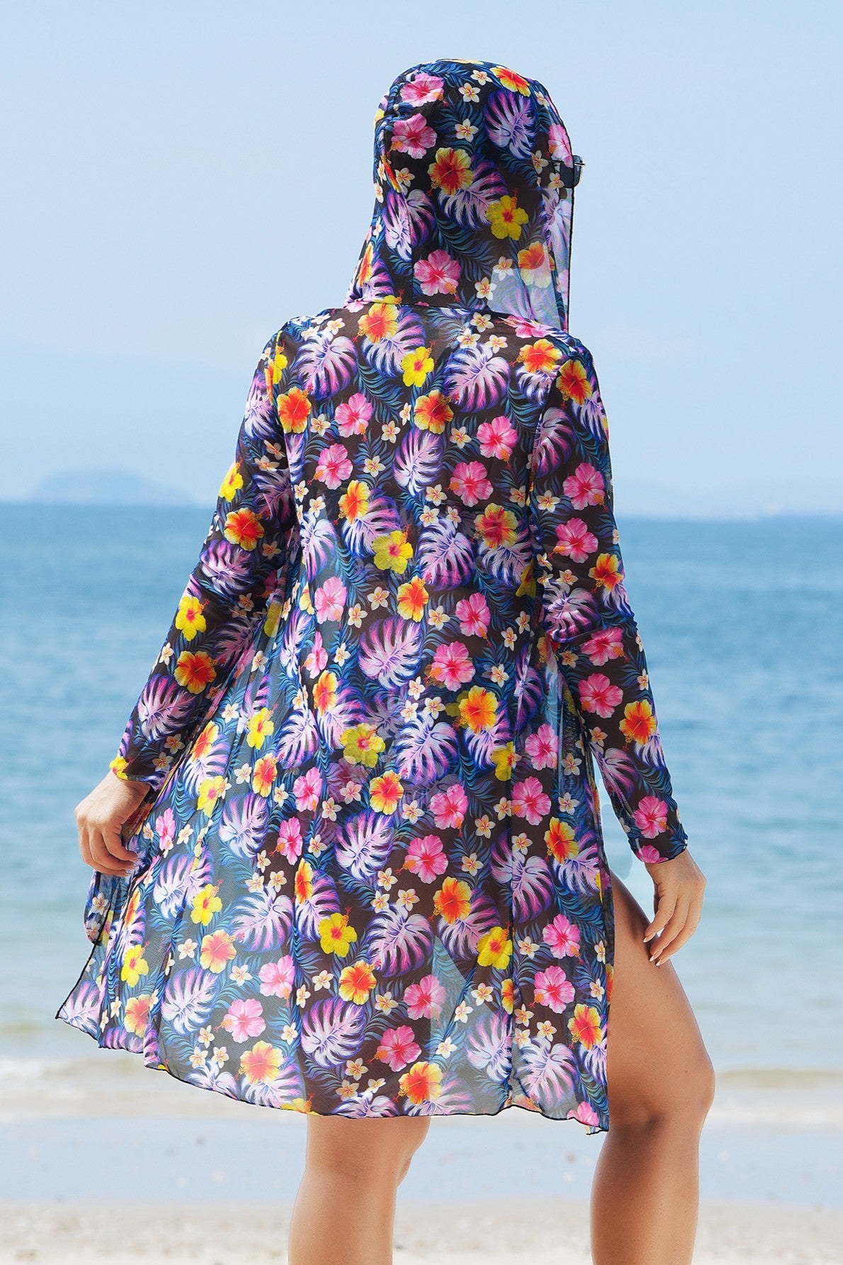 Fashionable High-End Multi-Color Printed Sexy Bikini with Cover-Up Three-Piece Swimsuit Set