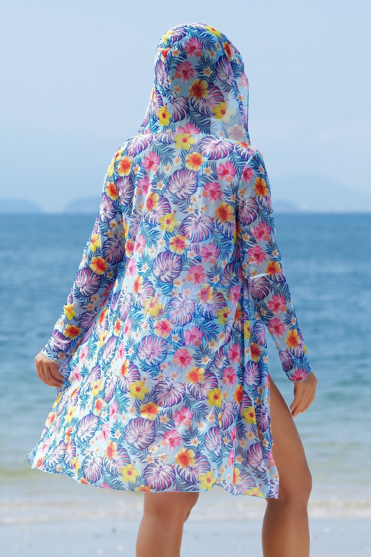 Fashionable High-End Multi-Color Printed Sexy Bikini with Cover-Up Three-Piece Swimsuit Set