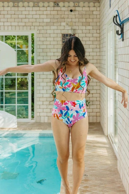 Multi-color Floral Print Bikini