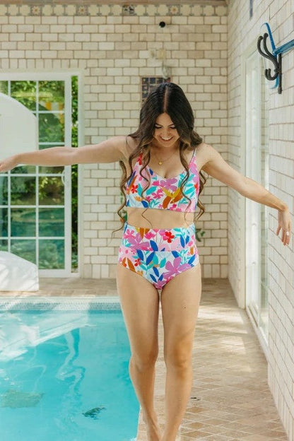 Multi-color Floral Print Bikini
