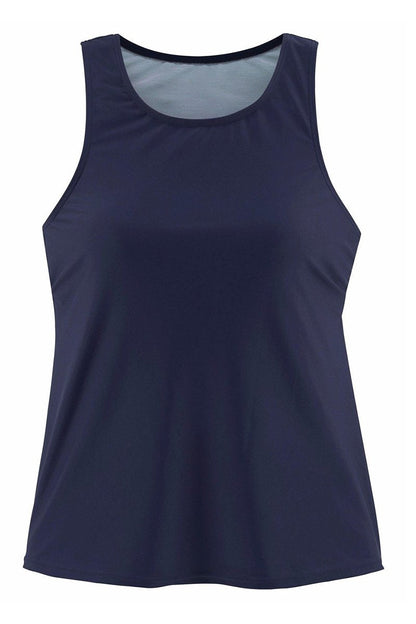 Basic Pure Color Tankini Set Navy